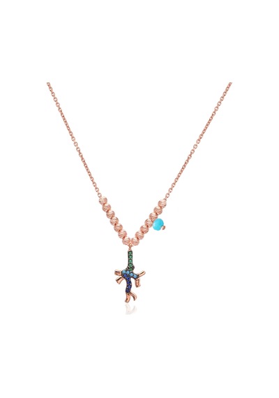 Zirkon Taşlı Rose Altın Kaplamalı Toplu Denizatı Gümüş Kolye Gold - Rose Gold - Gümüş Zirkon Taşlı Rose Altın Kaplamalı Toplu Denizatı Gümüş Kolye Gold - Rose Gold - Gümüş
