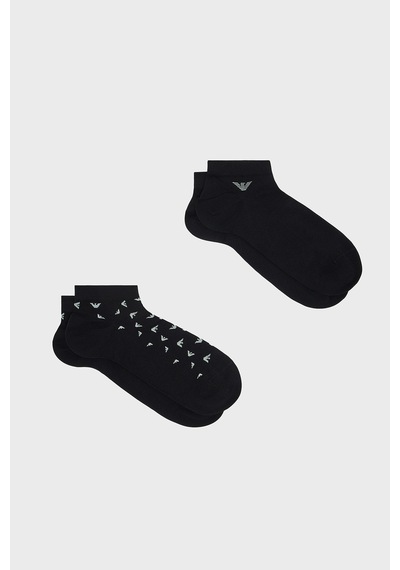 Emporio Armani Logolu 2 Pack Çorap Erkek Çorap Em000538 Af25376 Mc624 Siyah