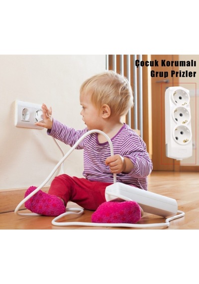 3 Lü Grup Priz Kablosuz Üçlü Grup Çoklu Priz Klemensli Diğer