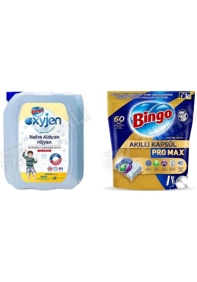 Bingo Çamaşır Suyu 4 Lt + Pro Tablet 60'lı 2'li Set Diğer