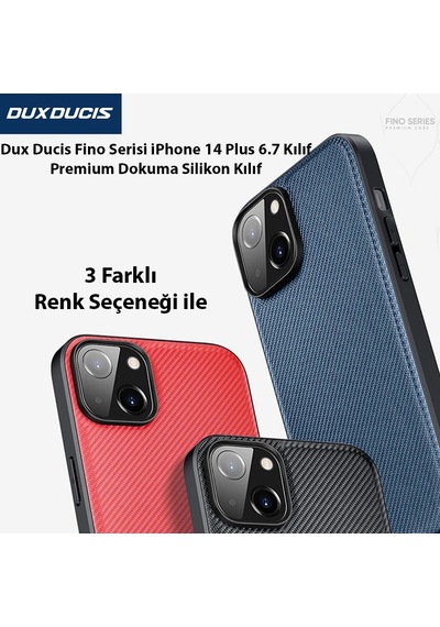Dux Ducis Fino Serisi İphone 14 Plus 6.7 İnç Kılıf Premium Dokuma Silikon Kılıf- 5775