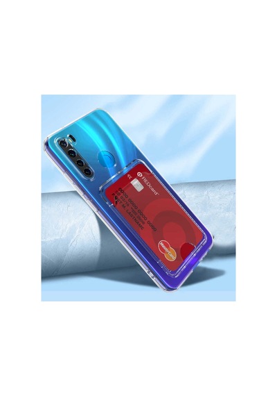 Xiaomi Redmi Note 8 Kılıf Kartlıklı Şeffaf Clear Silikon Kapak Colr24903-çok Renkli