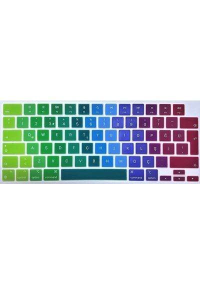 Arabulalaca Apple Uyumlu MacBook Pro 14.2 A2779 Türkçe Q Silikon Klavye Renkli