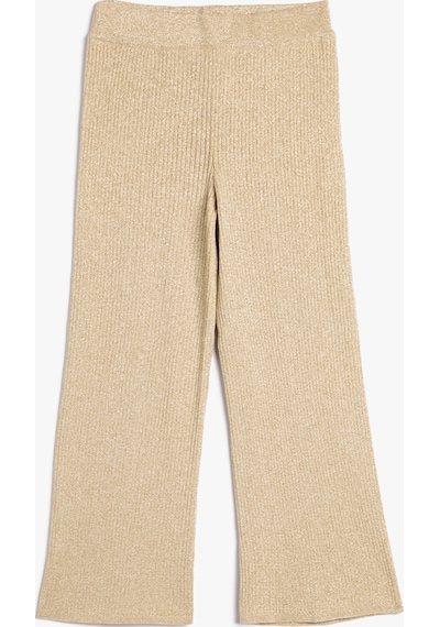 Koton Bol Paça Pantolon Yumuşak Dokulu Beli Lastikli Kaşkorse Sarı 4wkg90018at 4WKG90018AT165 Sarı