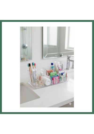 En-cag Şeffaf Akrilik Banyo Kozmetik Düzenleyici Organizer 13x22x8 Cm Bss