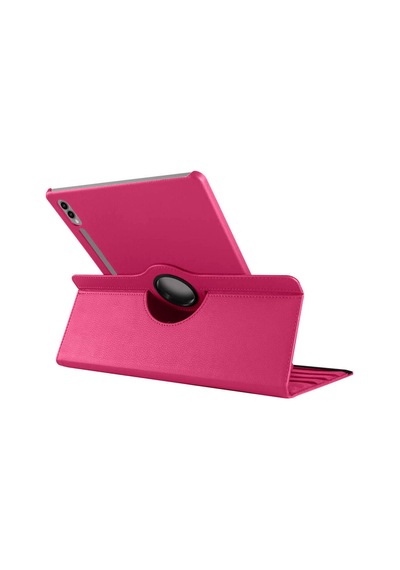Galaxy Uyumlu  Tab S9 Ultra Sm-x910 Dönebilen Standlı Kılıf Koyu Pembe Kapaklı Kılıf
