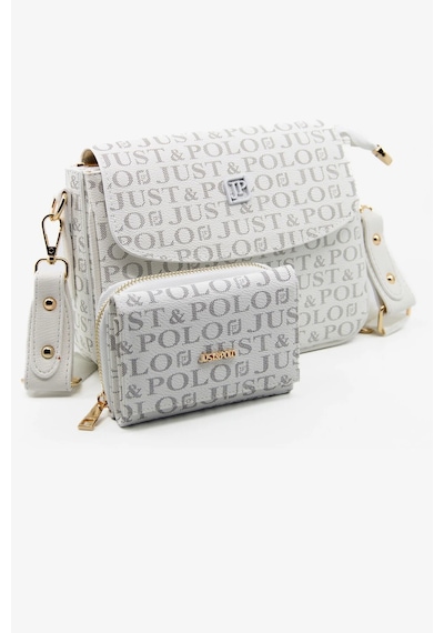 Just Polo Kadın Orijinal Just Polo Ayarlanabilir Askılı Şık El & Omuz Çantası Ve Cüzdanı Kombin Shopper Beyaz