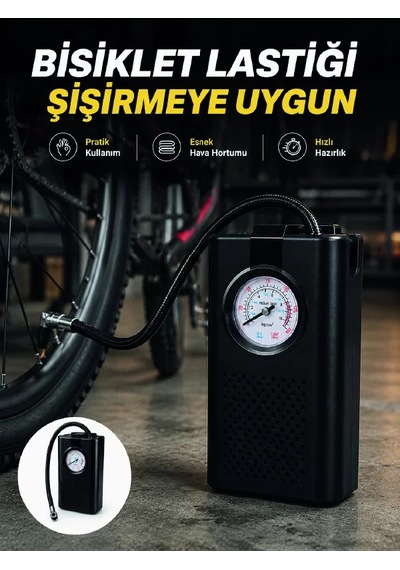 Analog Manometreli Kompakt Araç Hava Pompası Lastik Şişirme Cihazı 1