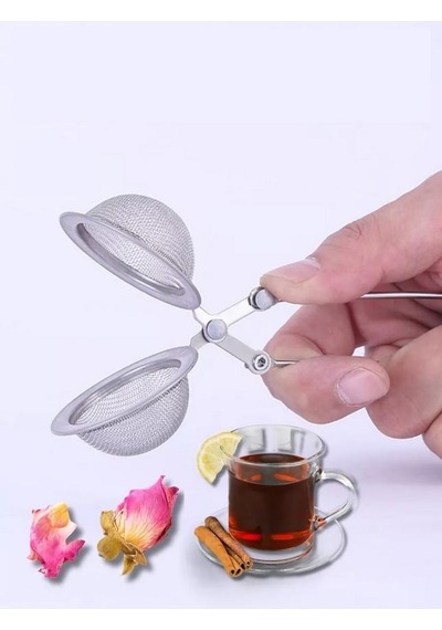 Zhlhome Kıskaçlı Bitki Çayı Filtresi Top Çay Demliği Çay Filtresi Maşası Gümüş