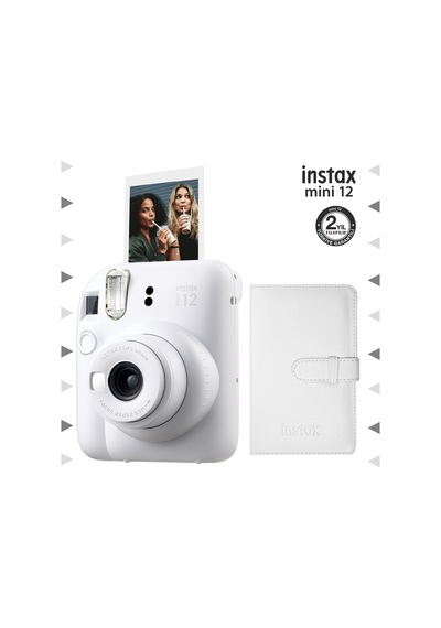 Fujifilm Instax Mini 12 Fotoğraf Makinesi + 96'lı Laporta Albüm Seti Beyaz