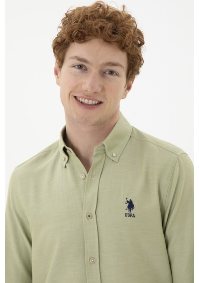 U.s. Polo Assn. Erkek Açık Haki Gömlek Basic 50287805-vr183 Açık Haki