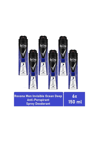 Rexona Men Deodorant Invisible Ocean Deep 6 x 150 ML
