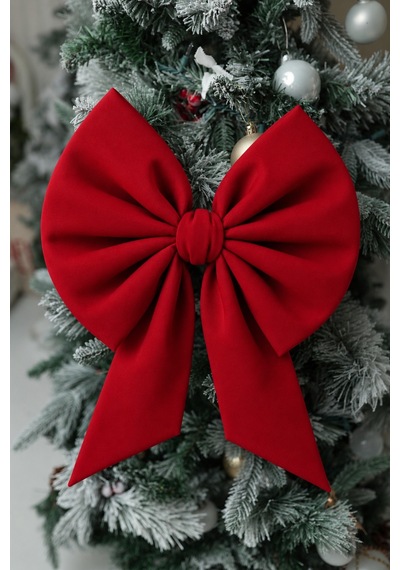 Yıllbaşı Ağaç Süs Noel Kırmızı Fiyonk 30x35 Cm Küçük Kırmızı - 787285321