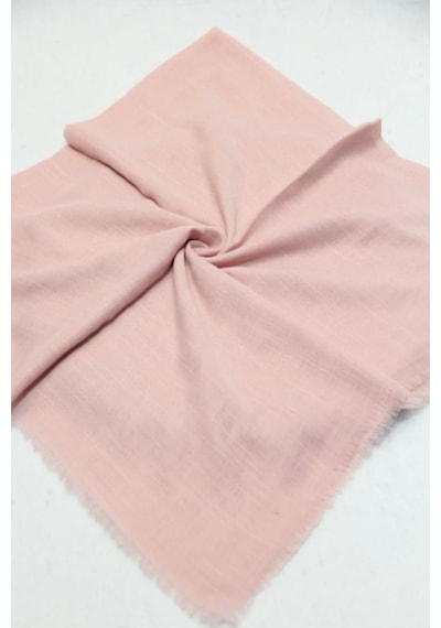 Melodi Scarf Kadın Tesettür Flamlı Eşarp Düz Flamlı Tülbent Pudra Pudra
