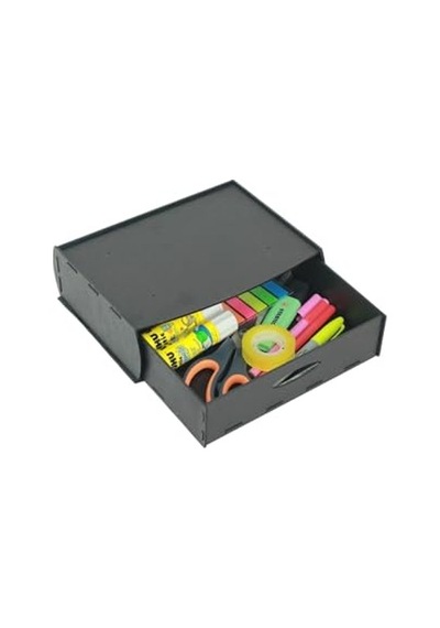 Gizli Çekmece Organizer Masa Altı Saklama Kabı Siyah Renk Model 2 8683400402609 Açık Bej