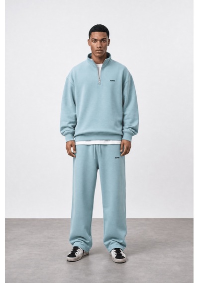 Erkek Respire Basic Half Zip Oversize Sweatshirt Prada