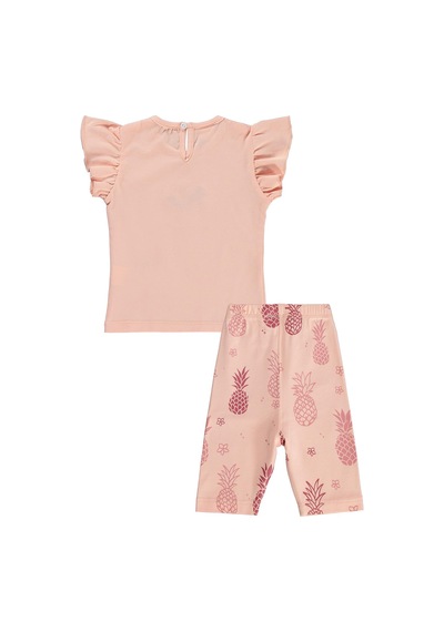 Civil Baby Ananas Baskılı 6-18 Ay Takım - Pudra Somon
