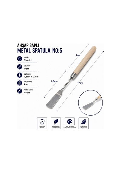 Ahşap Saplı Metal Spatula No:5 Diğer