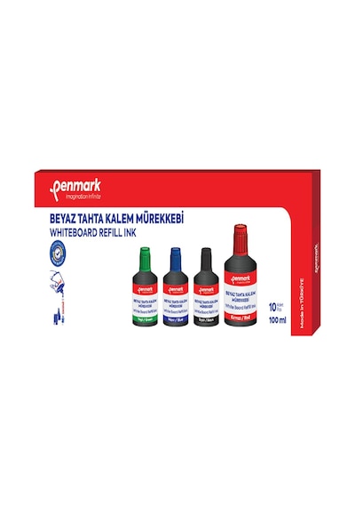 Penmark Beyaz Tahta Kalem Mürekkebi 100 Ml Kırmızı Hs-107 03