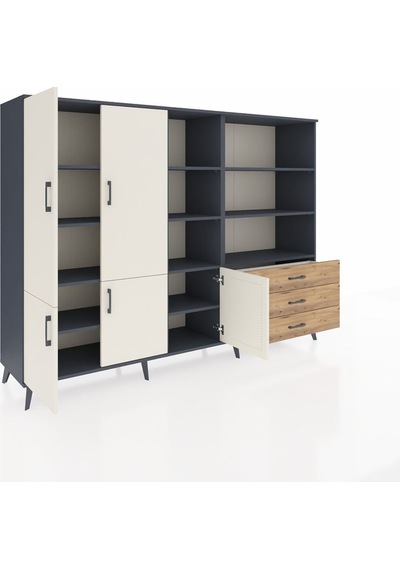 Hyperion Dolap 11 Raflı 3 Çekmeceli 5 Kapaklı 220x44x163 Antrasit-aytaşı/çam Aytası/atlas Çam - Antrasıt Hyperion Dolap 11 Raflı 3 Çekmeceli 5 Kapaklı 220x44x163 Antrasit-aytaşı/çam Aytası/atlas Çam - Antrasıt
