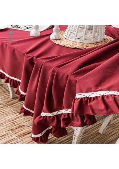 Premium Keten Bordo Özel Seri Masa Örtüsü Bordo