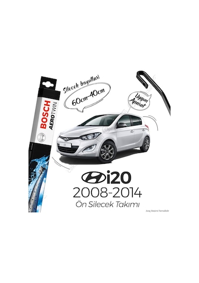 Hyundai İ20 Muz Silecek Takımı 2008-2014 Bosch Aerotwin Hyundai İ20 Muz Silecek Takımı 2008-2014 Bosch Aerotwin