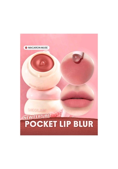 Sheglam Bounce Putty Pocket Lip Pot - Macaron Muse 2 Si 1 Arada Ruj Allık Pembe