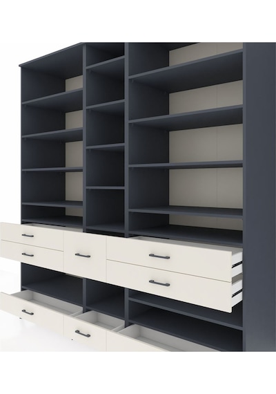 Kronos Dolap 19 Raflı 8 Çekmeceli 220x59x243 Antrasit-antrasit/aytaşı Antrasıt/aytası Kronos Dolap 19 Raflı 8 Çekmeceli 220x59x243 Antrasit-antrasit/aytaşı Antrasıt/aytası