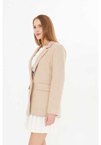 Simli Blazer Ceket Bej