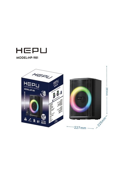 Hp-981 Partybox Bluetooth Hoparlör 6.5 Hoparlör 40w Güç Rgb Işık Tws Destekli