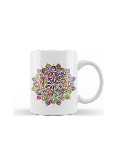 Mandala Renkli Hat Sanatı Kupa Bardak Porselen Karışık