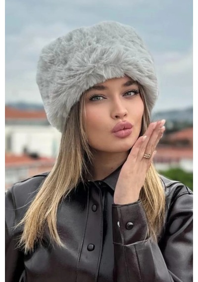 Emybox Kışlık Son Trend Kalpak Eskimo Rus Slav Tarzı Suni Kürk Tüylenmez Peluş Kalpak Şapka Bere Gri