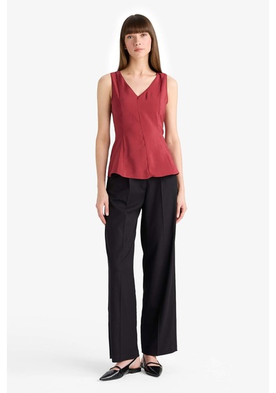 Defacto V Yaka Modal Kolsuz Bluz G2687ax25wnbr285 Bordo