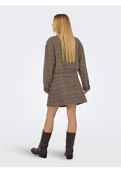 Only Onlrıcca Lıfe Check Jacket Otw Kadın Kahverengi Dış Giyim - 15356760 Kahverengi