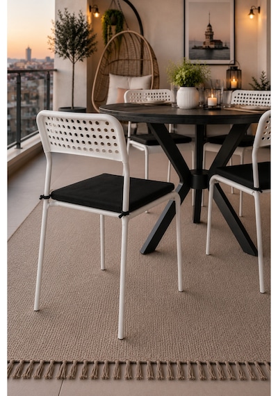 Siyah 4 Kişilik Minderli Balkon Takımı, Balkon Masası, Balkon Sandalyesi, Yuvarlak Masa, Yemek Masası, Mutfak Masa Sandalye Takımı, 4 Sandalye 1 Masa Siyah/siyah-beyaz Siyah 4 Kişilik Minderli Balkon Takımı, Balkon Masası, Balkon Sandalyesi, Yuvarlak Masa, Yemek Masası, Mutfak Masa Sandalye Takımı, 4 Sandalye 1 Masa Siyah/siyah-beyaz