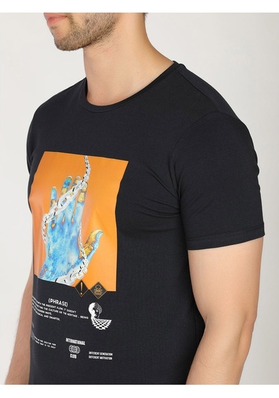 Roberto Cavalli Erkek Tshirt /M.Rob.0421.14023 - Lacivert
