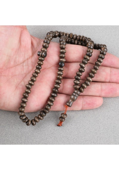 Şimşir Ağacı Renkli Vernikli 99luk Tekerlek Kesim 7x5mm Tesbih - Koyu Kahverengi Kahverengi