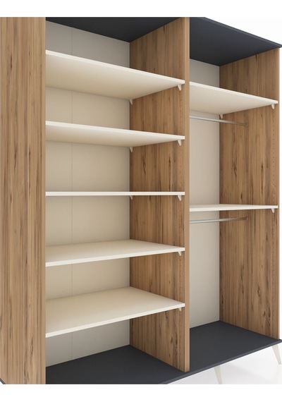 Kronos Gardrop 7 Raflı 2 Askılı 176x59x221 Çam-antrasit/aytaşı Antrasit/aytaşı Kronos Gardrop 7 Raflı 2 Askılı 176x59x221 Çam-antrasit/aytaşı Antrasit/aytaşı