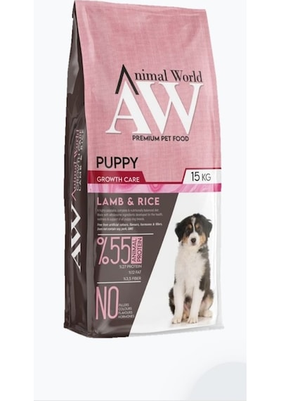 Animal World Kuzu Etli ve Pirinçli Yavru Köpek Maması 15 KG