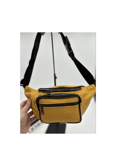 Nahitatyana Unisex Sarı Çok Cepli Hakiki Deri Freebag Bel Çantası Sarı - 631207384 Sarı