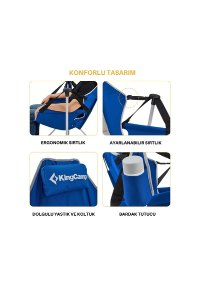 Kingcamp Orchid Salıncaklı Katlanır Kamp Sandalyesi Blue/grey Çok Renkli