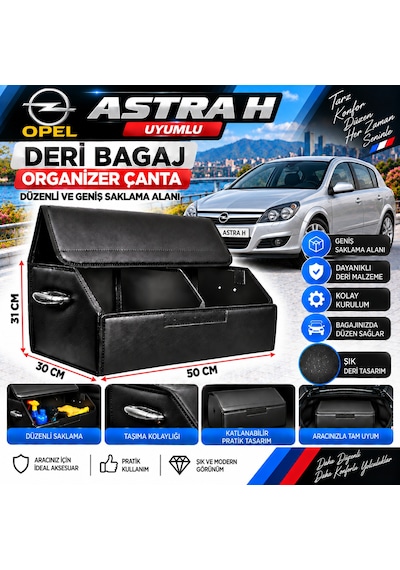 Opel Astra H Uyumlu Oto Bagaj Organizeri Deri Bagaj Kutu Çanta 1