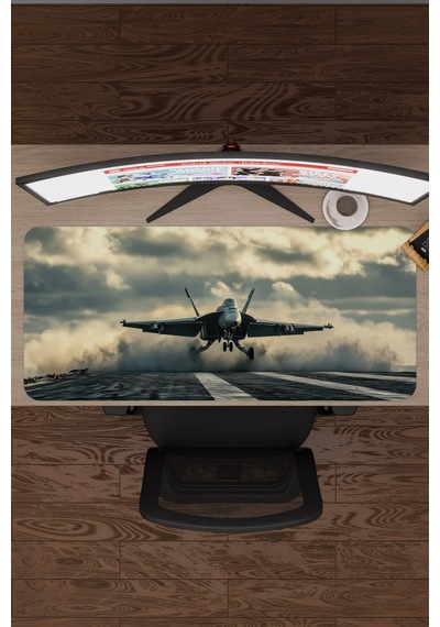 Airplane Uçak Kaymaz Dikişli Kauçuk Oyuncu Mousepad V3 - 90x40 Xxl Gaming Mouse Pad Fare Altlığı