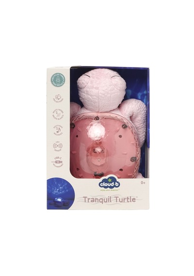 Cloud-b Ağlama Sensörlü ve Melodili Kamplumbağa Uyku Arkadaşı 28x27x10 Cm Pembe