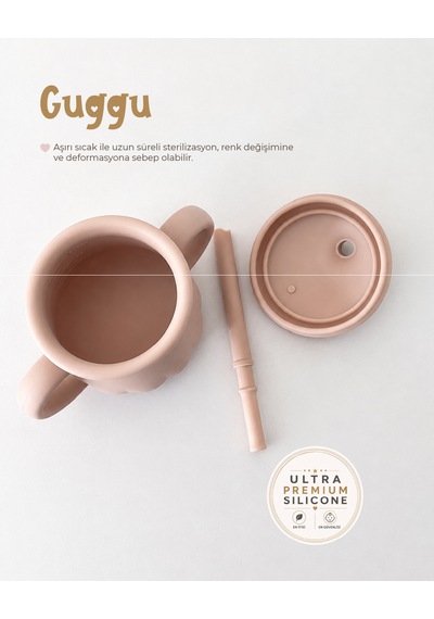 Tgm Baby Guggu Ultra Premium Silikon Pipetli Alıştırma Bardağı 200 Ml Kum Beji