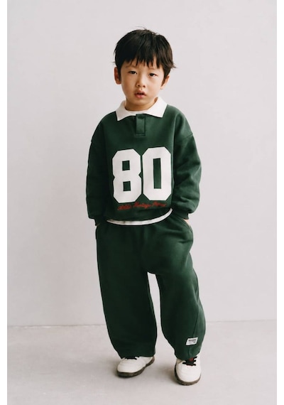 Erkek Çocuk Polo Yaka Sweatshirt Ve Eşofman Altı Yeşil