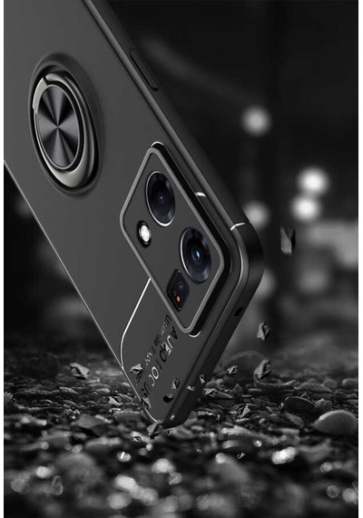 Oppo Reno 7 4G Kılıf Zore Ravel Yüzüklü Silikon Kılıf