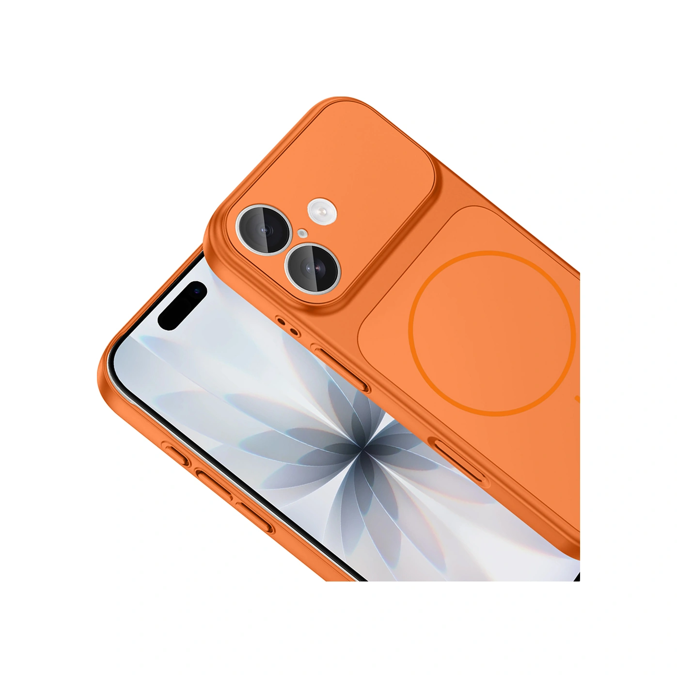 Apple Uyumlu iPhone 17 Kılıf M-safe Şarj Özellikli Kamera Korumalı Formen Kılıf Turuncu