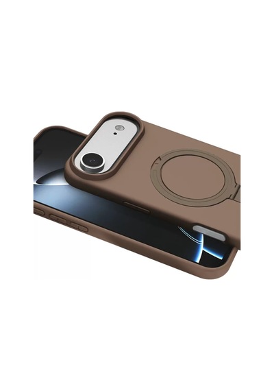 Newface Apple Uyumlu iPhone 17 Air Regal Magsafe Standlı Kapak - Çöl Titanyum Arka Kapak