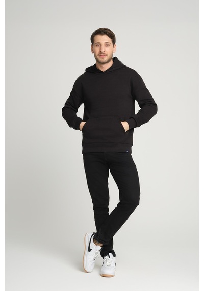 Alexandergardi Alexandergardı Kangru Cepli Kapişonlu Sweatshirt E23-00176 Siyah